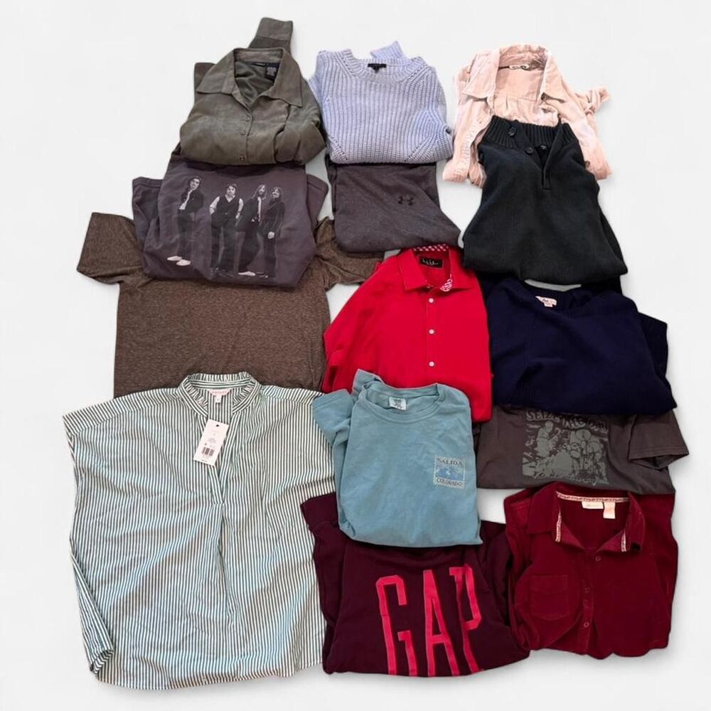 Clothing Lot 14 pcs Shirts Sweaters Name Brand GAP Bulk Bundle